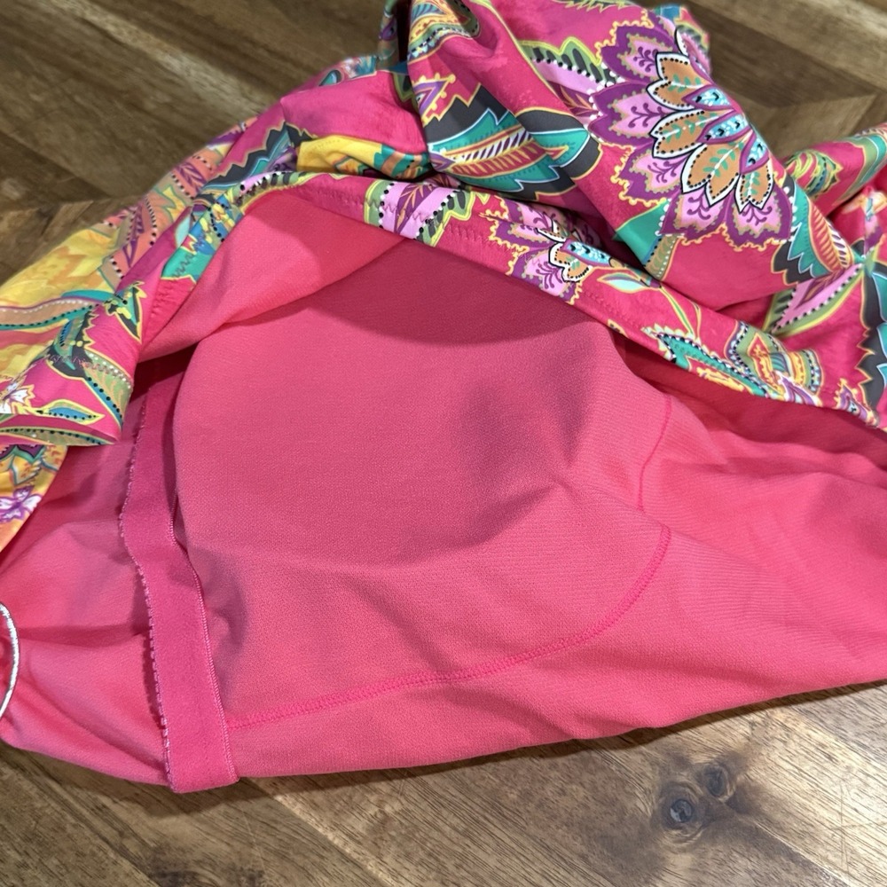 Johnny Was Swim Suit Kaleida Flamingo Cut Out Surf Womens XL New - Picture 7 of 10